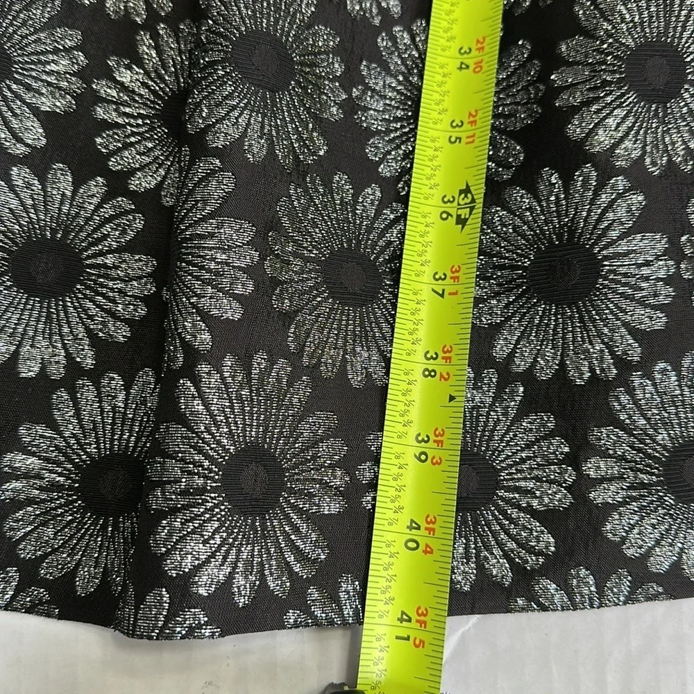 Talbots Metallic Black Sleeveless Pleated A Line Cocktail Dress Size 2‎ Formal